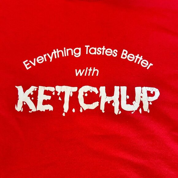 Vintage Everything Tastes Better With Ketchup Y2K Gildan Tee 2X - Picture 4 of 6